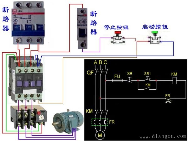 熱過載繼電器配合接觸器怎么接線